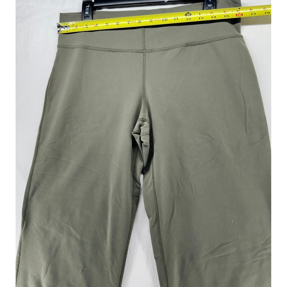 Lululemon Olive Green Cropped Wide Leg Yoga Pants High Rise Athletic Leggings - Picture 3 of 10